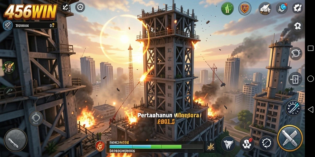 Tampilan gameplay menantang dalam game Tower Defense 456WIN.