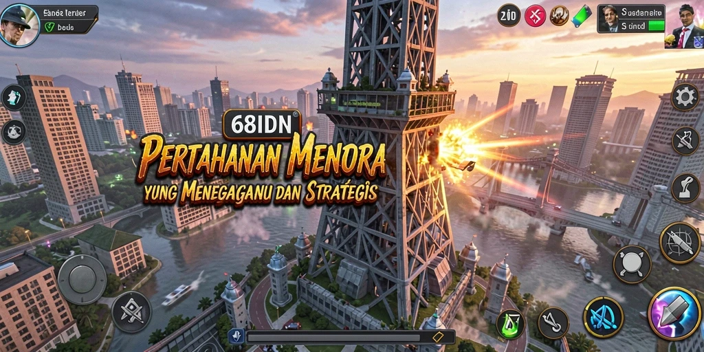 Screenshot gameplay 68IDN menampilkan pertahanan menara yang strategis.