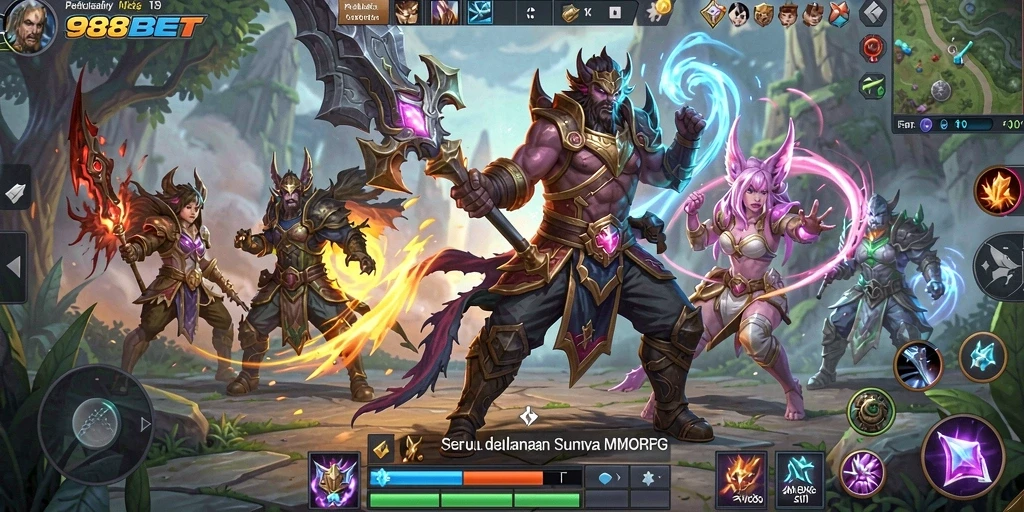 Tampilan gameplay menakjubkan dalam 988BET, menampilkan aksi pertempuran yang seru.
