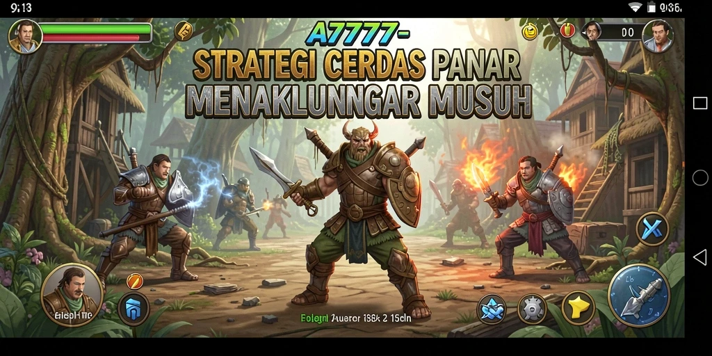 Tangkapan layar utama A7777 menunjukkan pertempuran strategis yang intens.