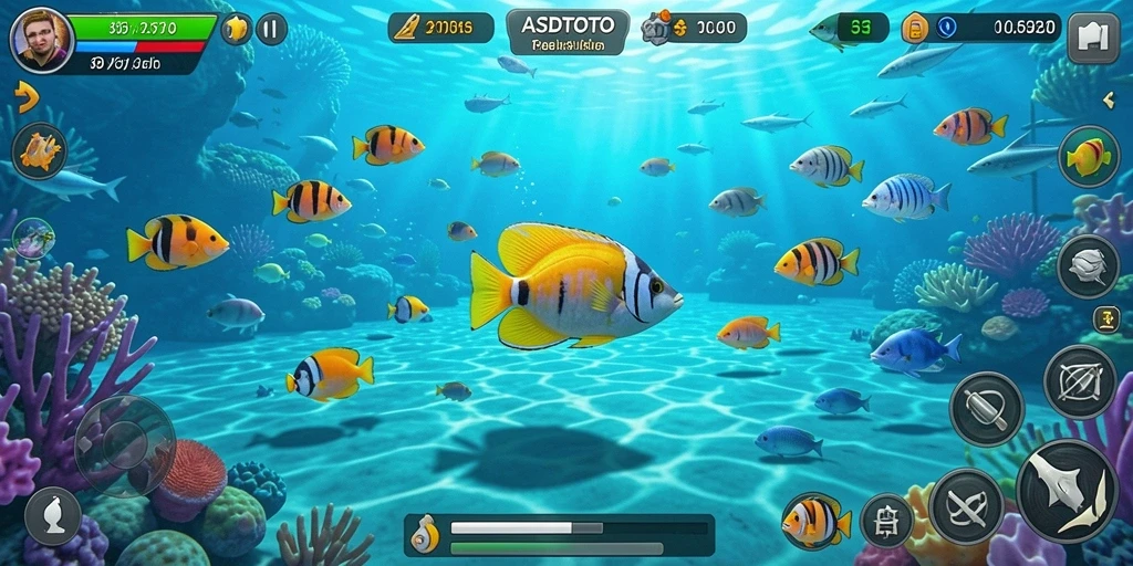 Tampilan gameplay seru dari ASDTOTO saat menembak ikan.