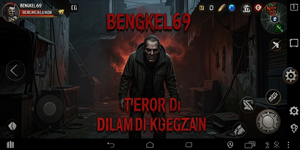 Screenshot BENGKEL69 menampilkan suasana menyeramkan dan gameplay mendebarkan.
