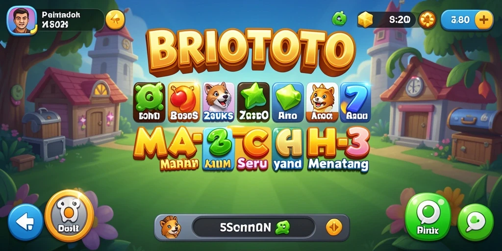 Tampilan gameplay BRIOTOTO dengan berbagai tantangan Match-3.