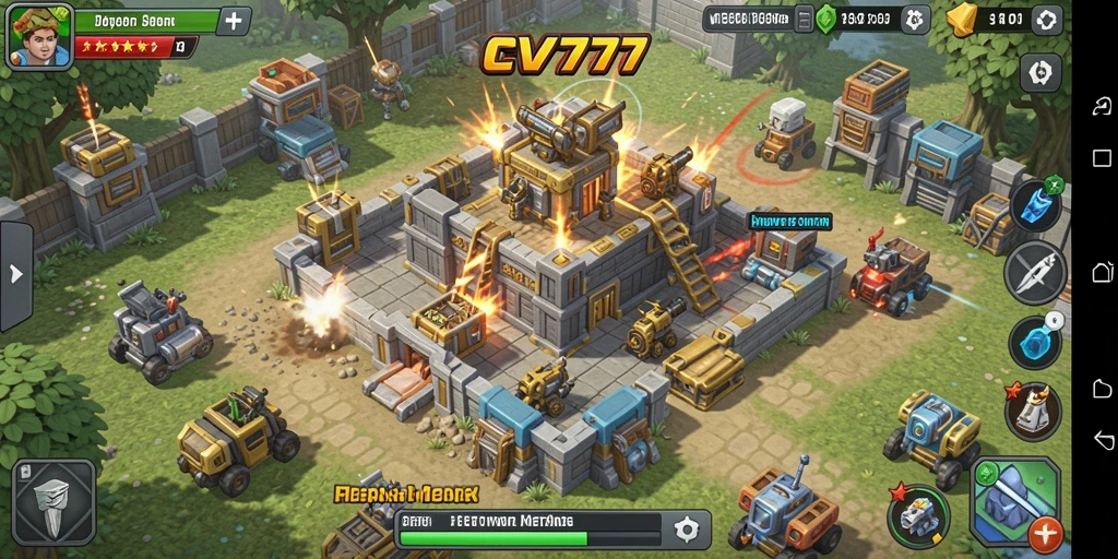 Gameplay <strong>CV777</strong> yang seru dalam pertempuran Tower Defense.