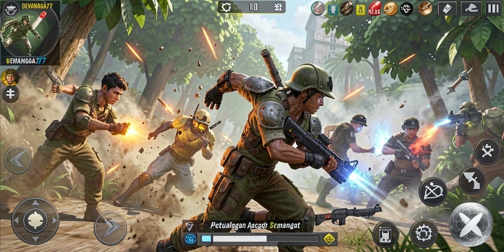 Tampilan gameplay DEWANAGA77 yang penuh aksi dan grafis menawan.