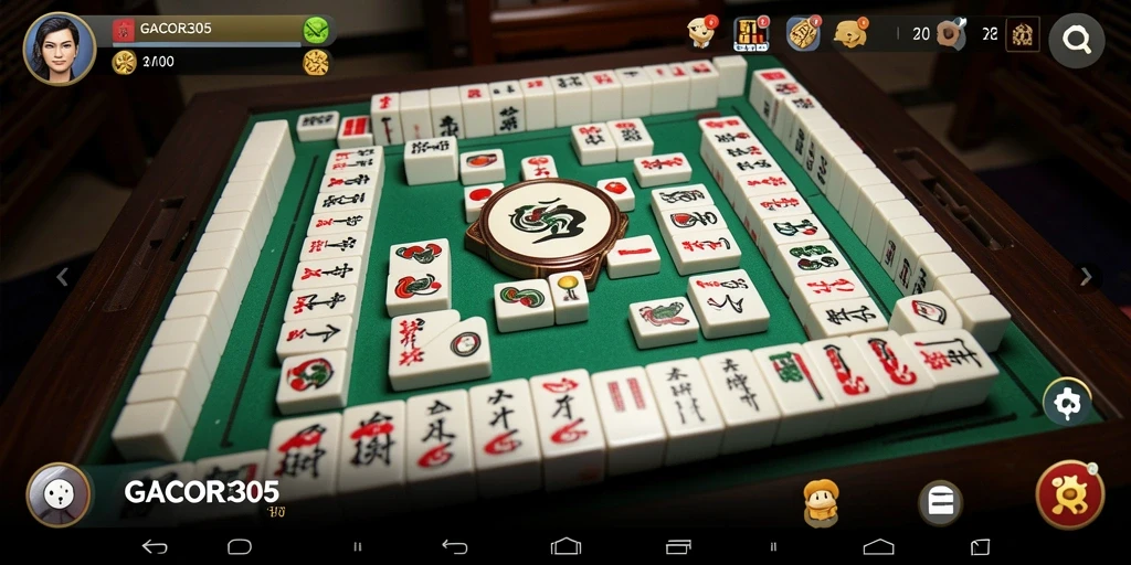 Screenshot GACOR305 menampilkan gameplay Mahjong yang seru.