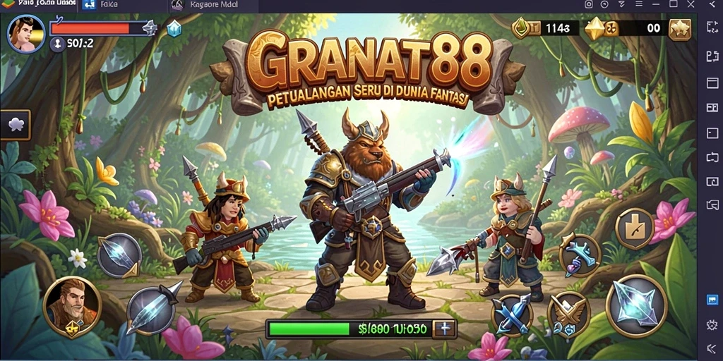Screenshot menampilkan aksi seru dari gameplay petualangan dalam GRANAT88.