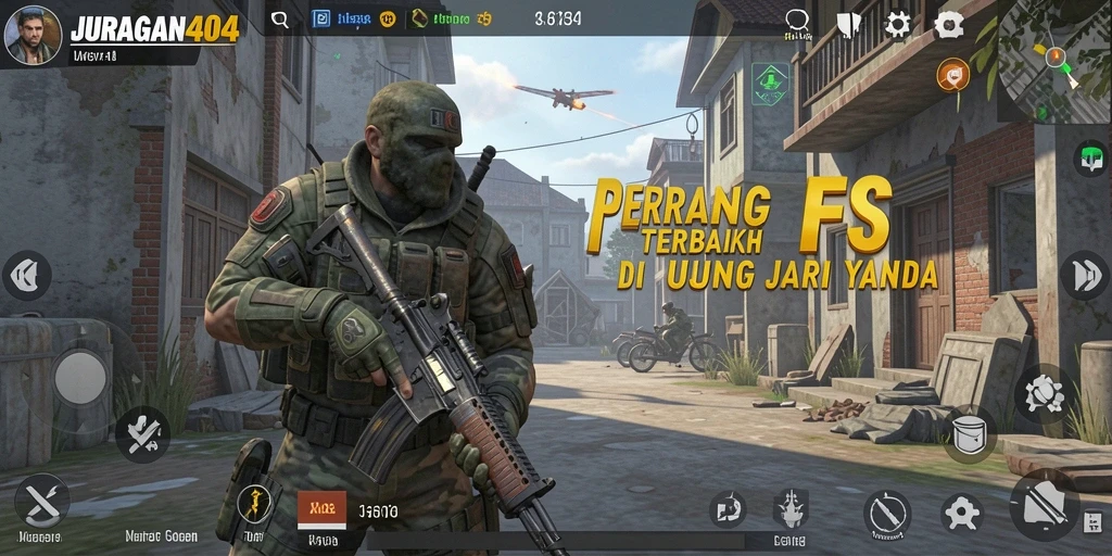 Gameplay JURAGAN404 yang menegangkan dalam aksi FPS.