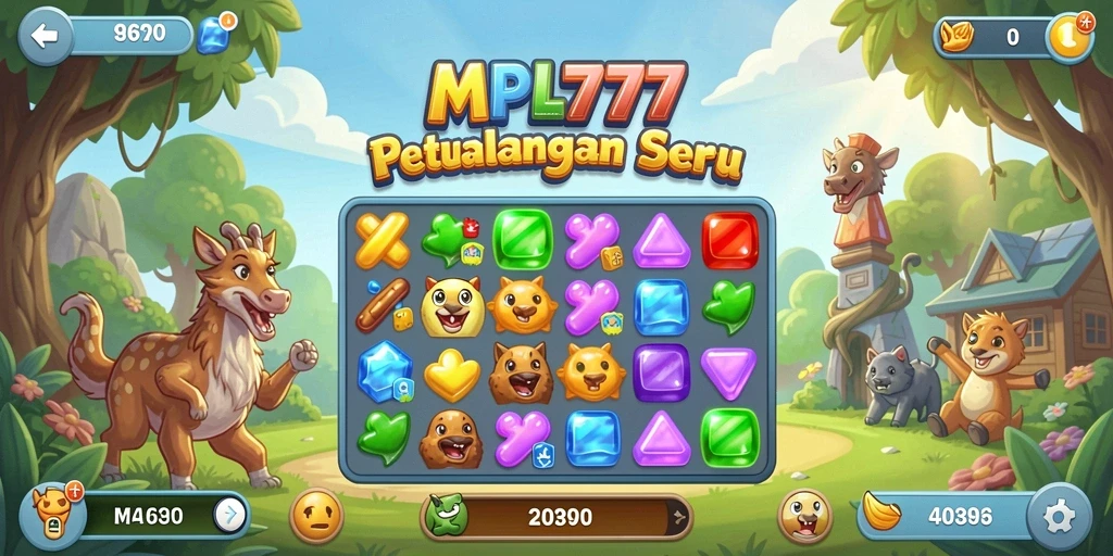 Tampilan gameplay MPL777 dengan elemen Match-3 yang menantang.
