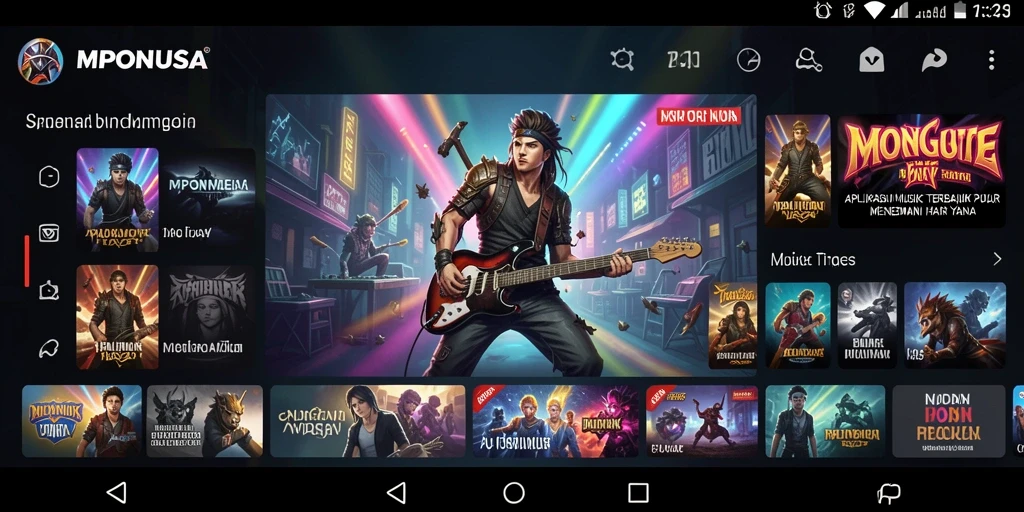 Tampilan menarik dari gameplay interaktif MPONUSA dengan musik favorit.