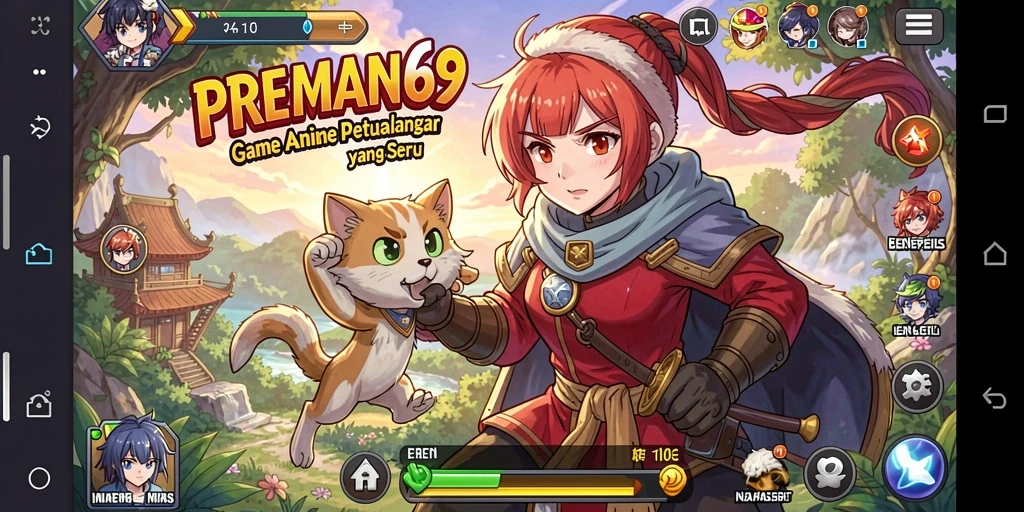 Screenshot dari gameplay PREMAN69 menunjukkan aksi seru karakter Anime.