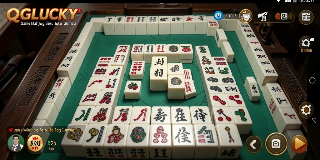 Screenshot gameplay QGLUCKY menampilkan tantangan Mahjong yang seru.
