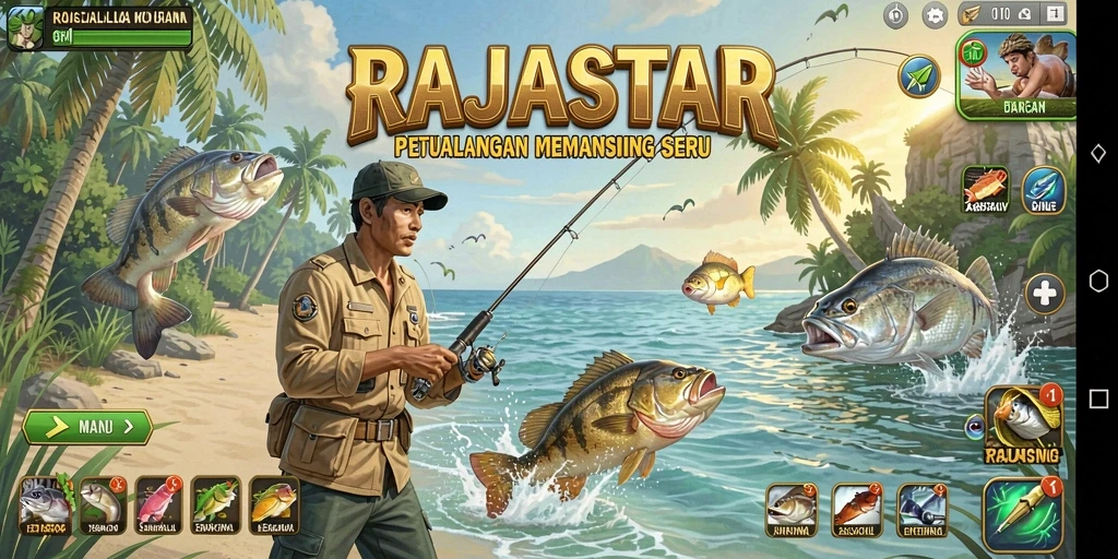 Tangkapan ikan besar dalam gameplay RAJASTAR yang menegangkan.