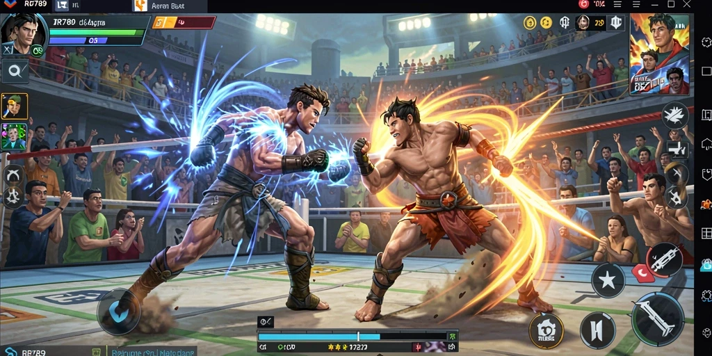 Screenshot gameplay RR789 menampilkan aksi pertarungan yang seru dan mendebarkan.