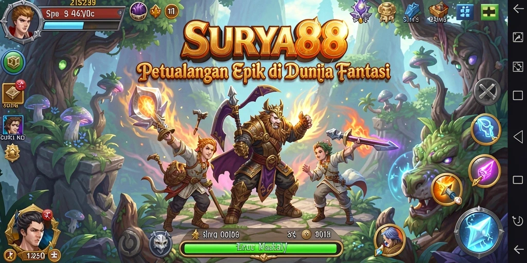 Tampilan gameplay <strong>SURYA88</strong> yang memukau dalam dunia petualangan.