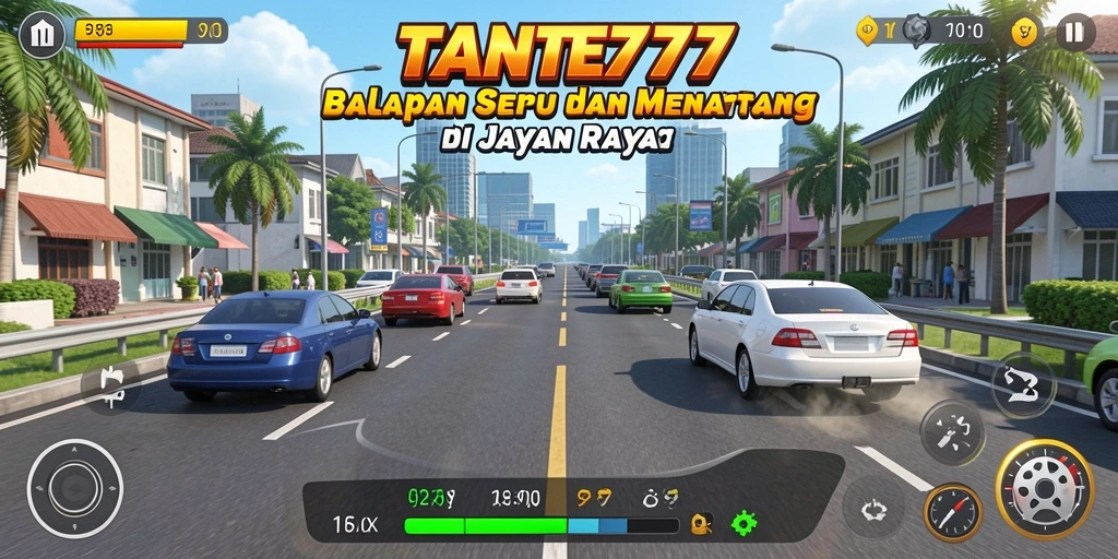 Screenshot gameplay menampilkan aksi balap yang mendebarkan di TANTE777.