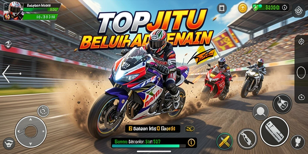 Gameplay seru di lintasan balap motor TOPJITU.