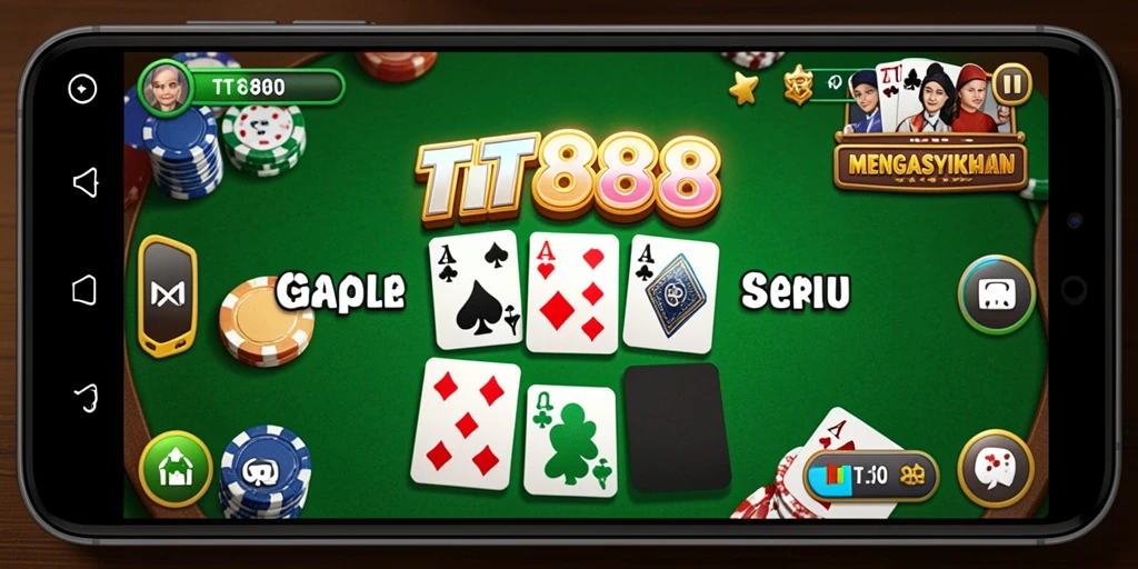 Tampilan permainan Gaple TTT888 yang seru dan interaktif.